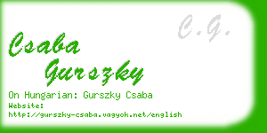 csaba gurszky business card